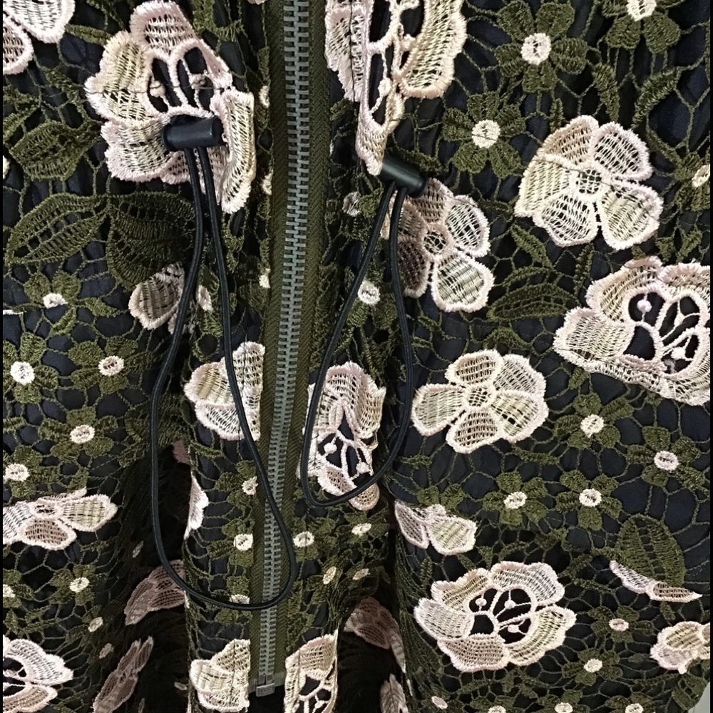ASOS Floral Hooded Jacket - Olive and Cream - Picture 2 of 6